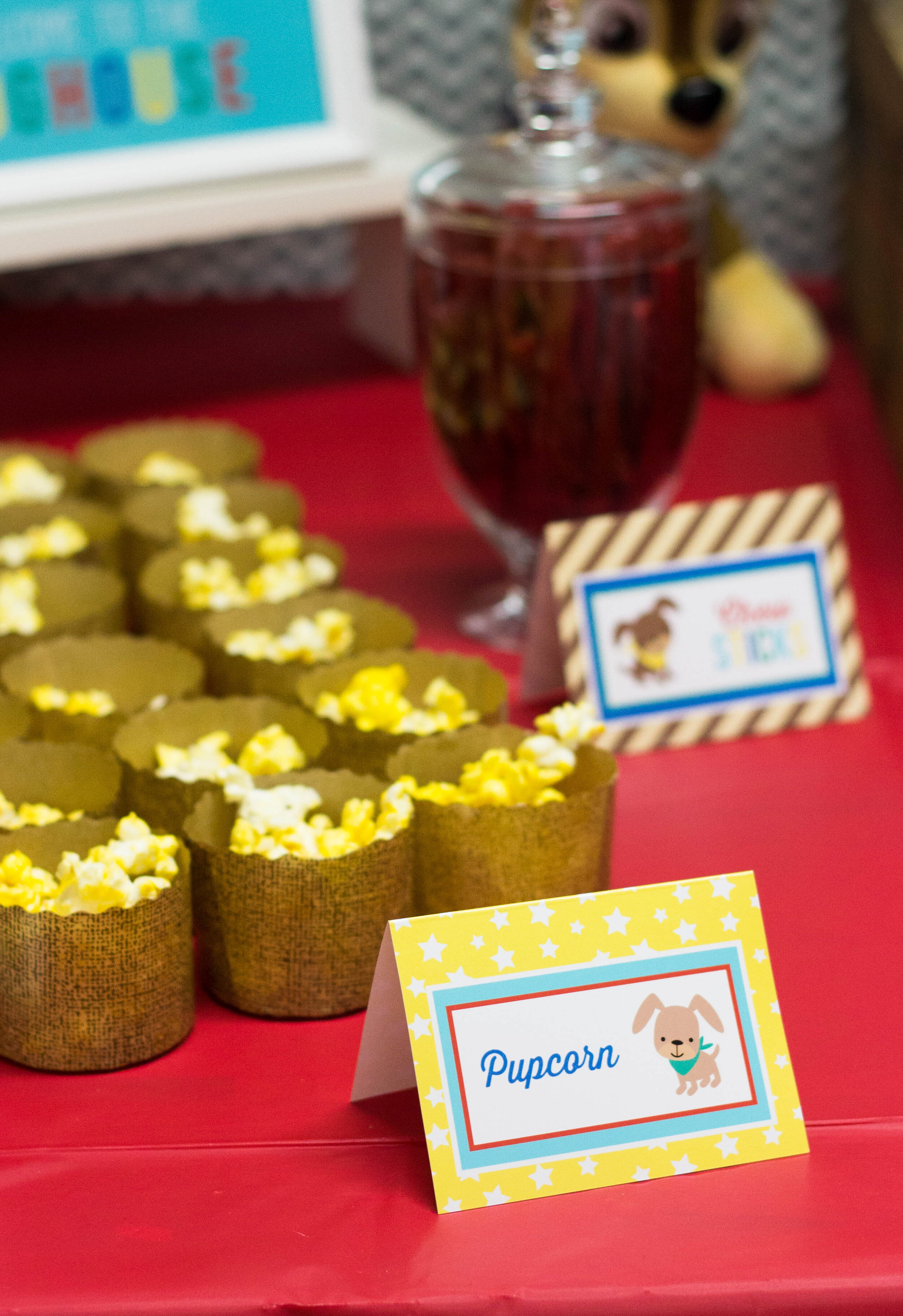 Pupcorn Puppy Pawty Food Card | merry-grace.com