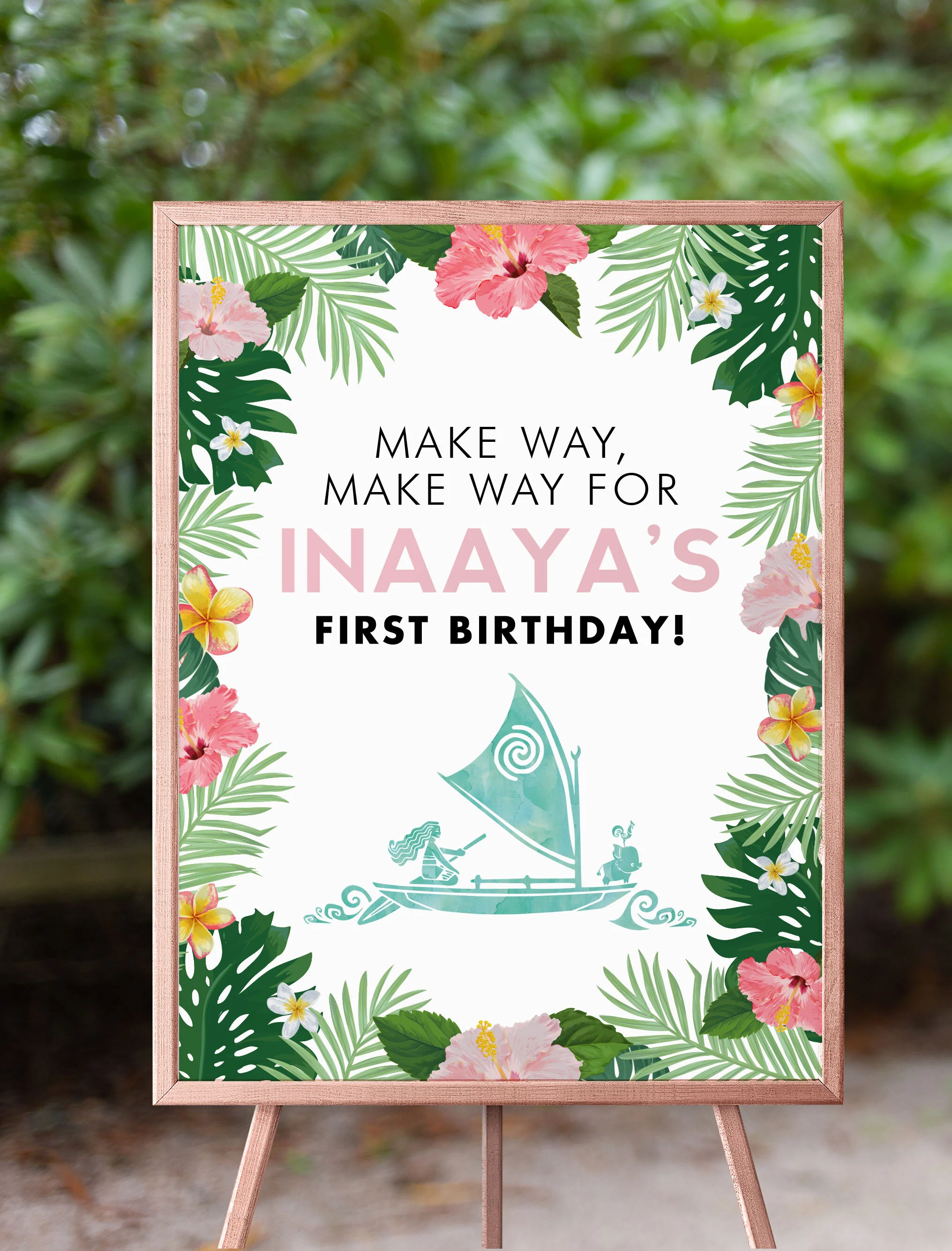 Make way, make way someone is having a birthday! This theme is perfect for summer luaus and pool parties. Customize with your little’s name and age.