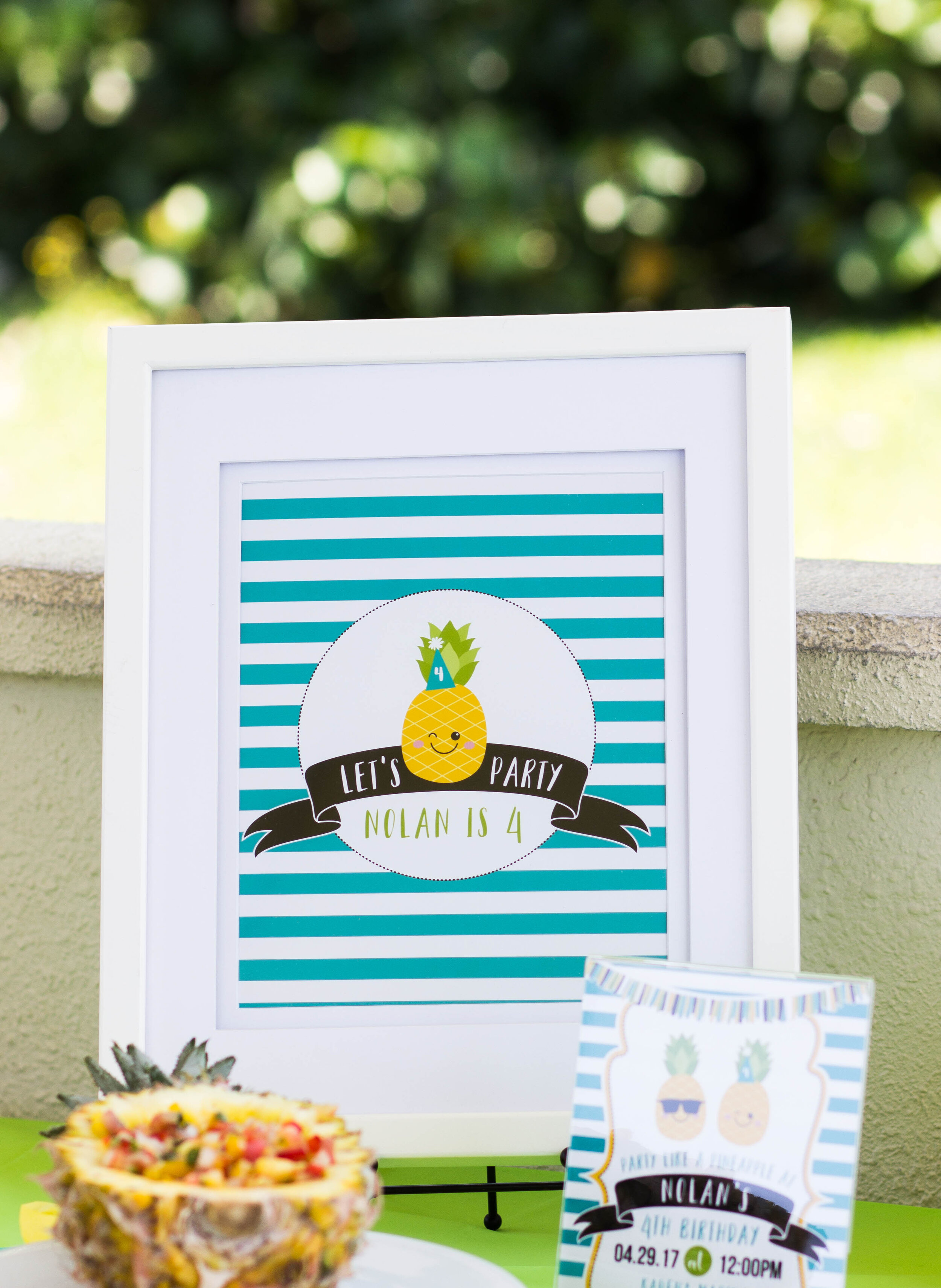  Custom birthday age sign for a pineapple party 