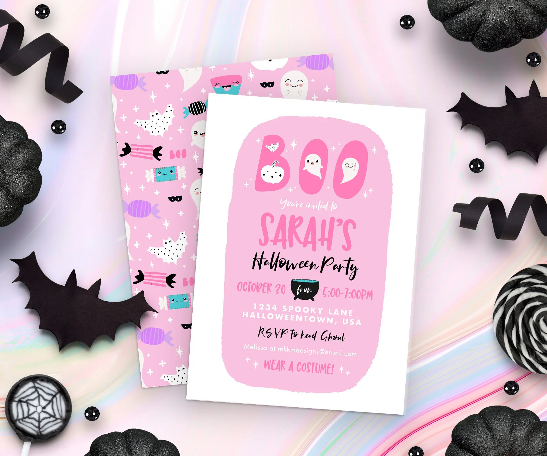 Kawaii Halloween Party Invitation - Cute Halloween Party