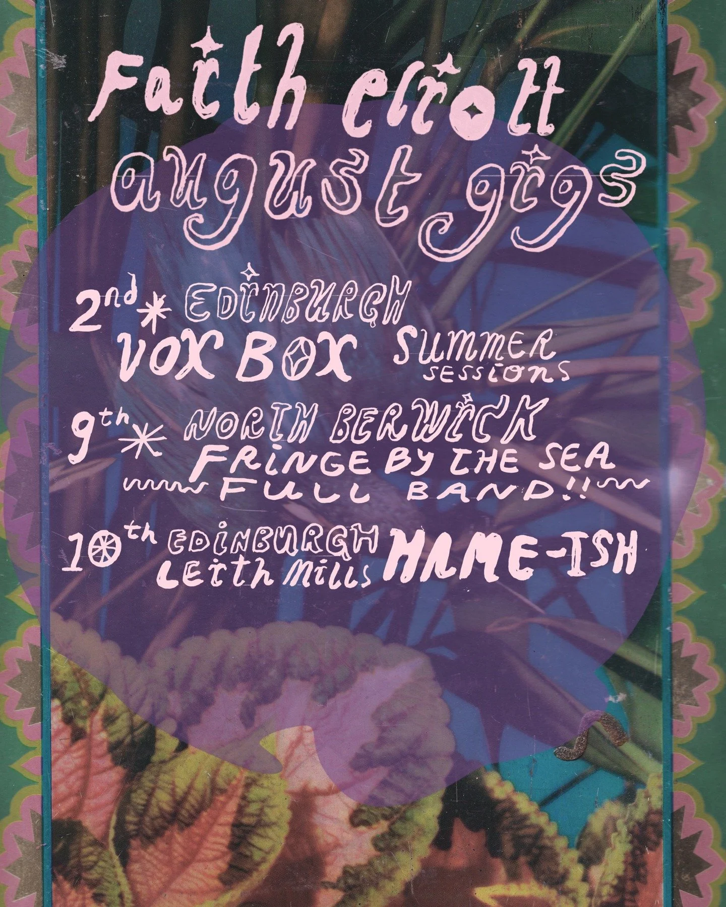 Few nice things coming up for August!

August 2nd * Edinburgh * @voxboxmusic summer sessions! More details tba! (playing solo)

August 9th * North Berwick * for @fringebythesea with @pictishtrail &amp; @blind_yeo_band (playing with a full band again 