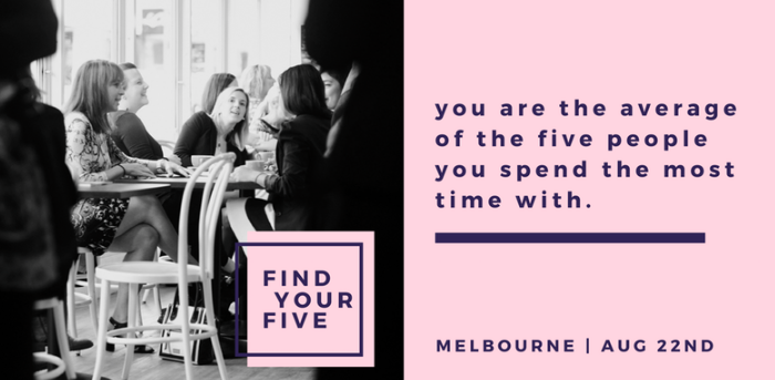 We believe in the truth of this quote: “ You are the average of the 5 people you spend the most time with" So, Find Your Five is our platform that specifically curates powerful connections for female entrepreneurs to meet face-to-face in a mini-mastermind session. It's our revolutionary solution to connect you to a curated group of other like-minded women so that you can have deeper, more meaningful connections to help you grow and succeed in business. After a successful launch in September 2016, we've matched over 380 women, many of whom have formed powerful, life-long and life-changing friendships. In a nutshell: You will be placed into a once-off curated peer group of 6. You all discuss one chosen topic, each person is given allocated air-time for one question. It’s like a mini-mastermind, but better since you’re all extraordinary women. After that, you can choose to re-connect or join another group.
