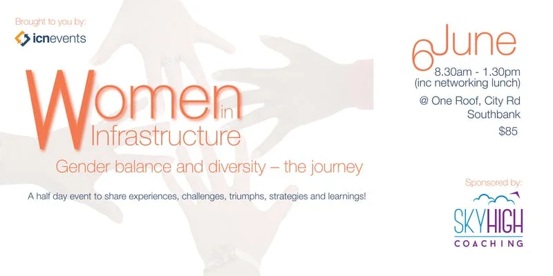 Women in Infrastructure Gender balance and diversity – the journey Join Organiser: Industry Capability Network (ICN) Victoria for their next Women in Infrastructure event: Gender balance and diversity – the journey. The program will consist of a half day of speakers, panel, Q&A, breakout sessions and networking lunch. This event will provide a forum to share experiences, challenges, triumphs, strategies and learnings with likeminded individuals. Book your tickets now and stay tuned for further details in the coming weeks.