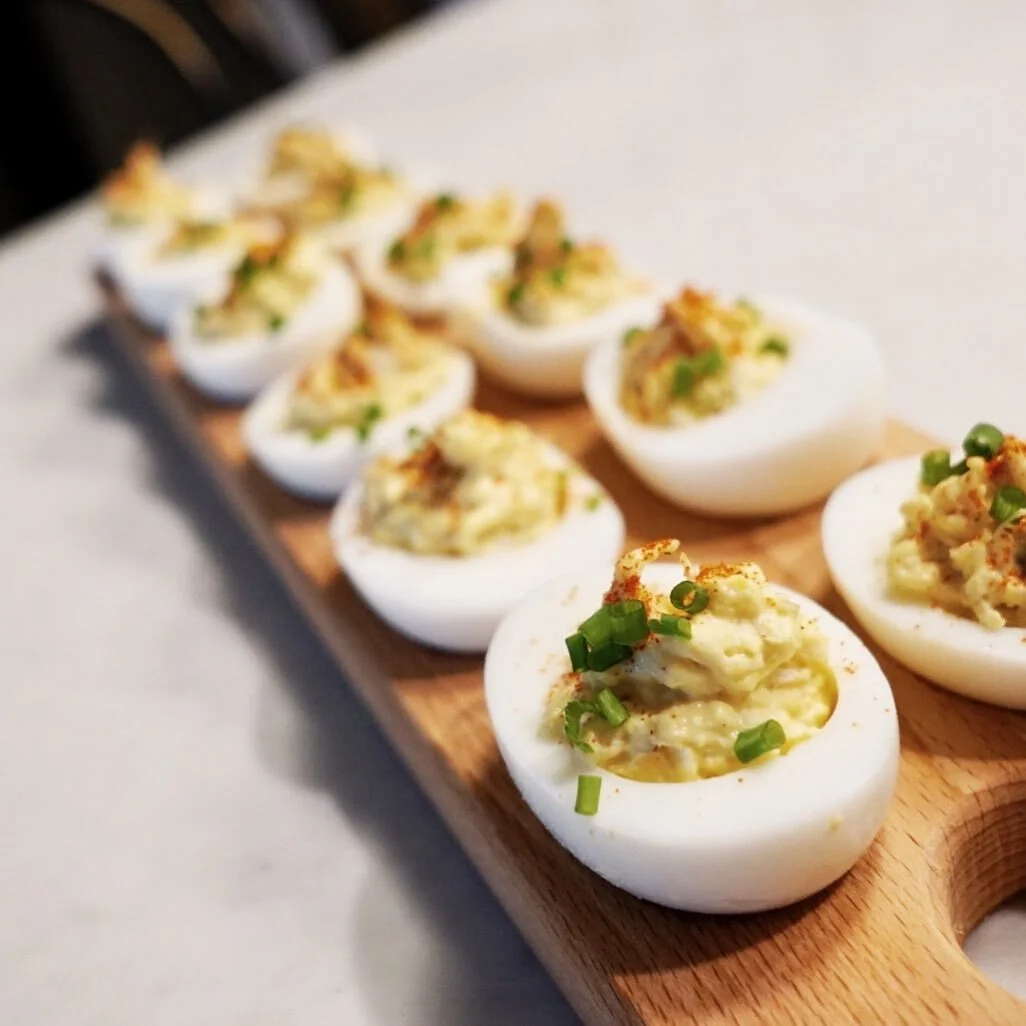 Christmas Dinner. First Course #crab deviled eggs #christmasdinner #dinner #crab #crabdeviledeggs #va #l4l #atl #brookhavenga #ga #yum #igfoodie