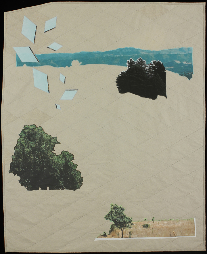 Reimagining Worlds I , 2013 59"x48" Quilt: linen canvas, kona cotton, thread, batting,