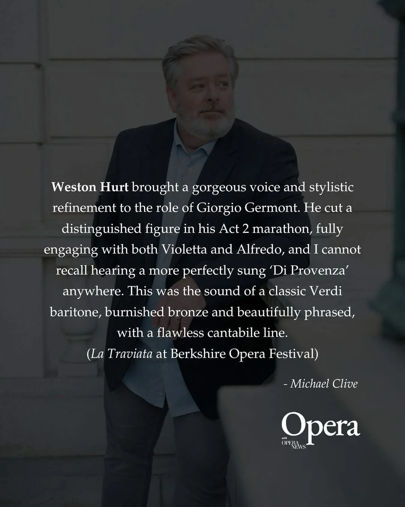 Berkshire Opera Festival 2025
Conductor: Brian Garman Director: Jonathon Loy Violetta: Vanessa Becerra Alfredo: Joshua Blue Germont: Me :)