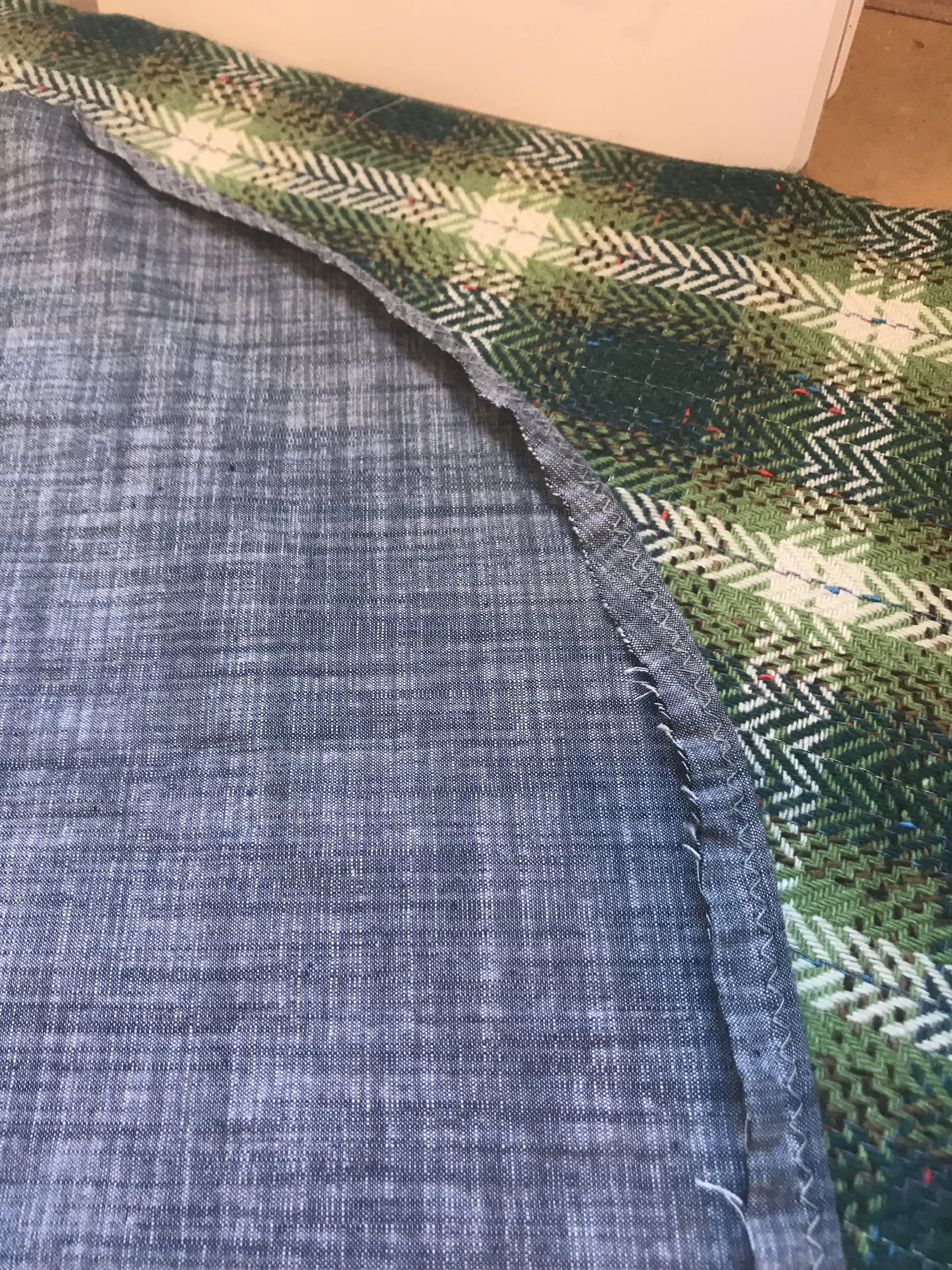 Practicing steaming my curved inner seams.