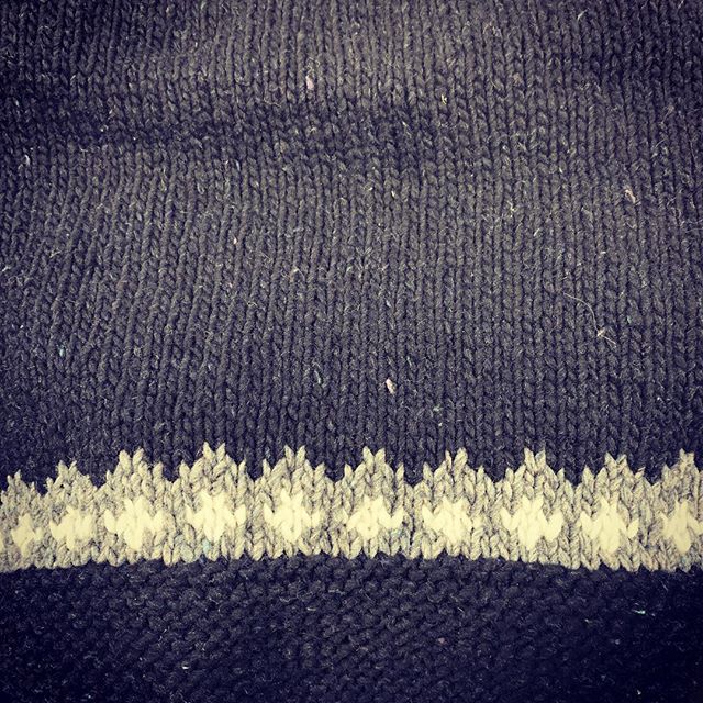 Work in progress. I started the colorwork on the yoke last night. The sleeves are done, too. Really close to joining them to the sweater body. This is Pascal by @gudrunjohnston from @brooklyntweed knit in Quarry, using the Lazulite, Moonstone, and Sl