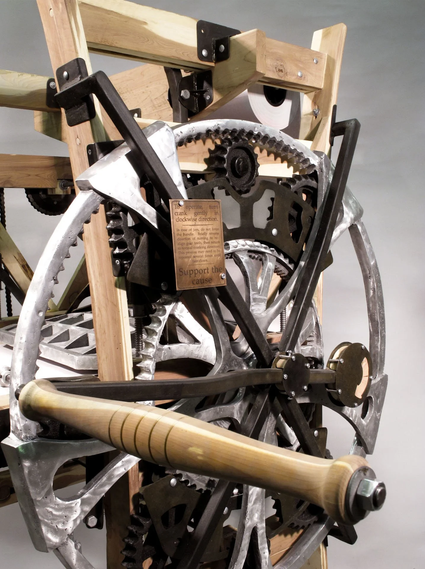 The Disjunctive, Dilemmatical Printing Press for the Dissemination of “Save the Trees”: A Woodcut Print” with Cast Irony Elements (2011)