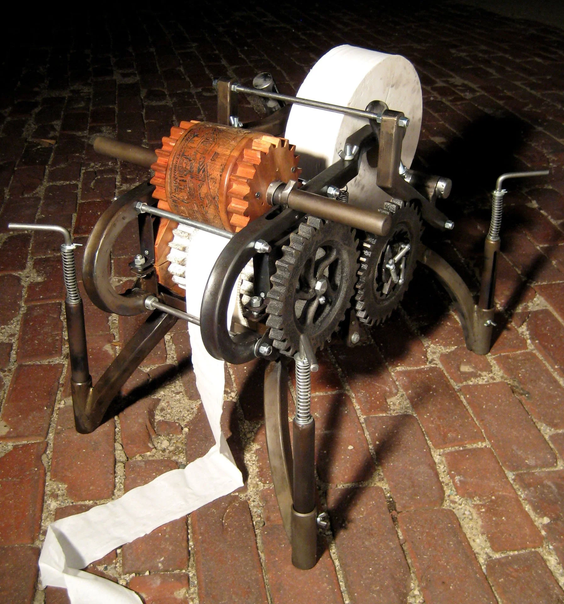 Tabletop Adaptation of Printing Press with Detachable, Relief-Carved Roller Exploring Simultaneous Interconnectedness and Incompleteness Between Original and Copy (2012)