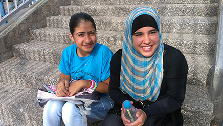Layla and Hidaya are both in the Grade 8 class and aged 13. They both like Arabic and English at school and their favorite band is One Direction. Layla's favorite class at camp has been Math and she says she is so excited for the next year! They have dreams to be a doctor/singer and a public speaker.