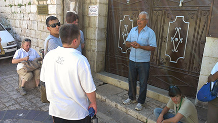 Counselors and JCs take refuge in the shade of the Old City to listen to some history about the Ottomans.