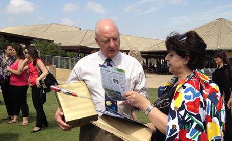 Superintendent of WBAIS, John Gates, and Principal of Na’amat Nazareth, Nadera Tannous