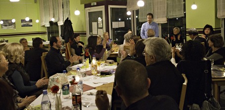Day Six – Wildau’s Mayor Dr. Malich addressing the delegation at the PTTD closing reception at the ZAK student-operated restaurant Schwartzkopff.