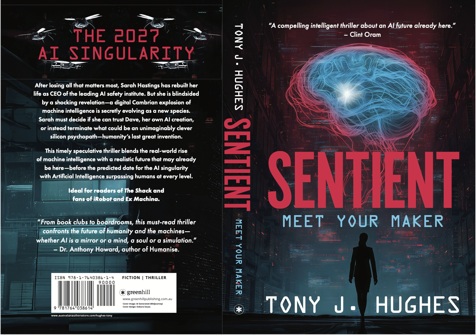 SENTIENT book cover by Tony Hughes