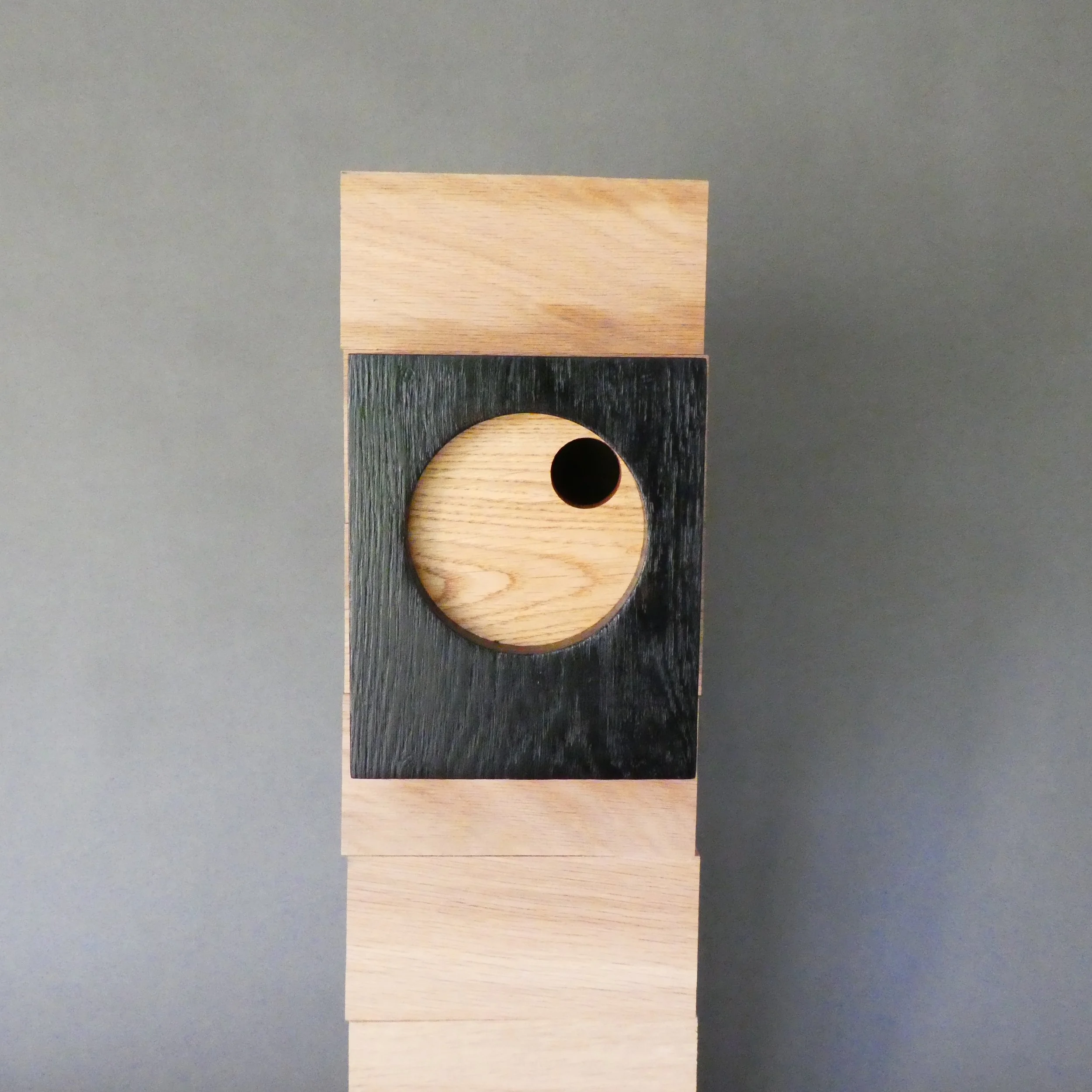 Circles Birdbox for Small Birds - Blackened Oak