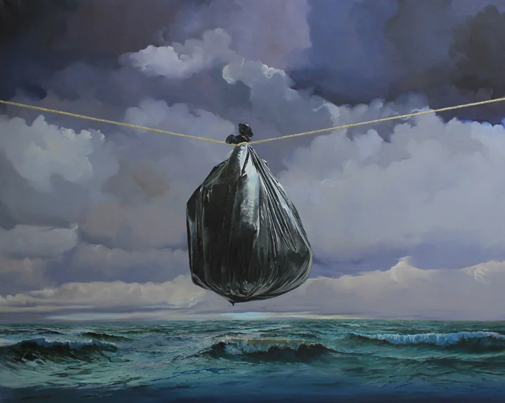 Série "les sacs poubelle" (2011) 160 x 200 cm huile sur toile
