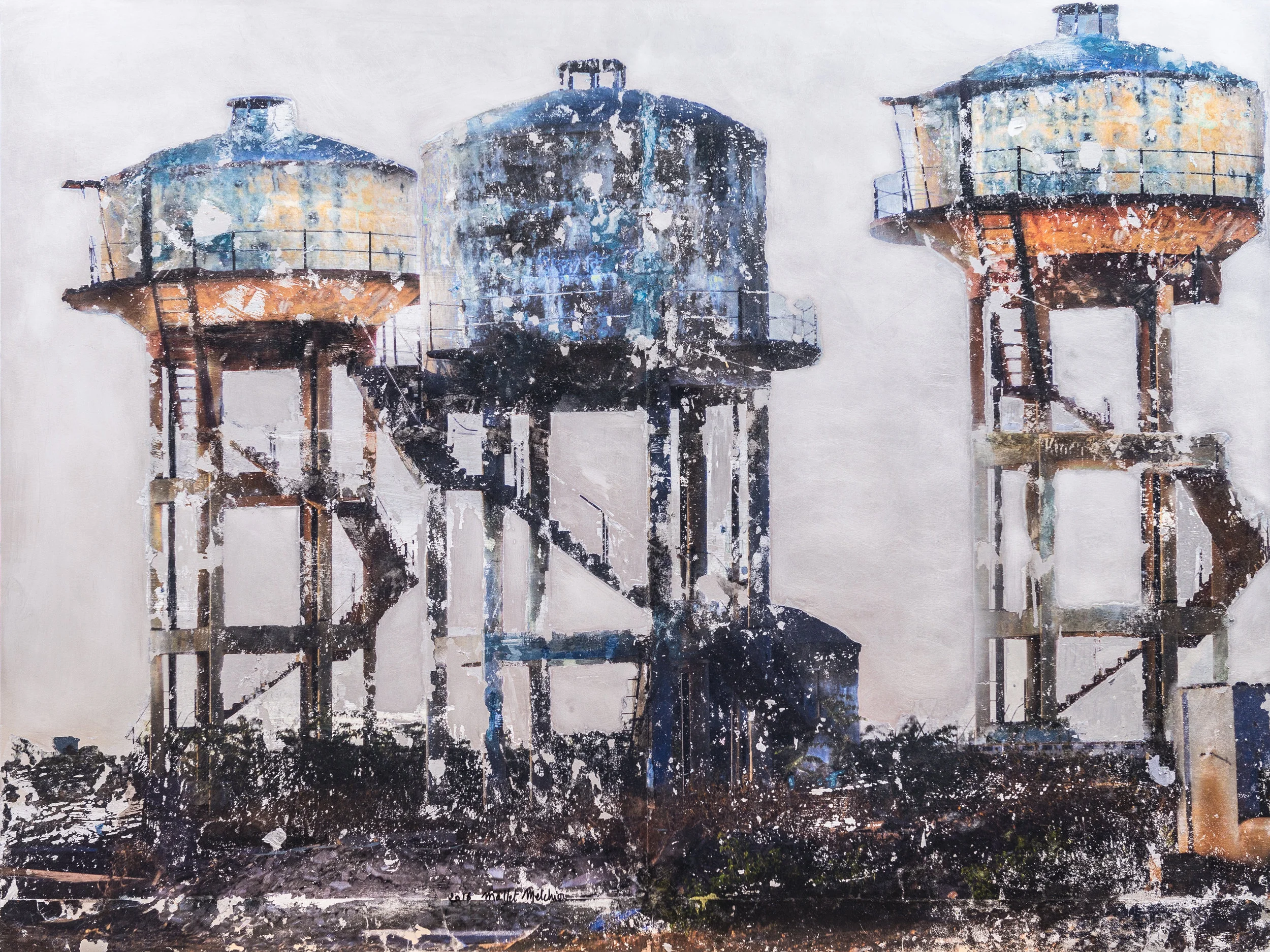 Réserves Rajasthan (2017) technique mixte sur aluminium 60 x 80 cm Collection Privée 
