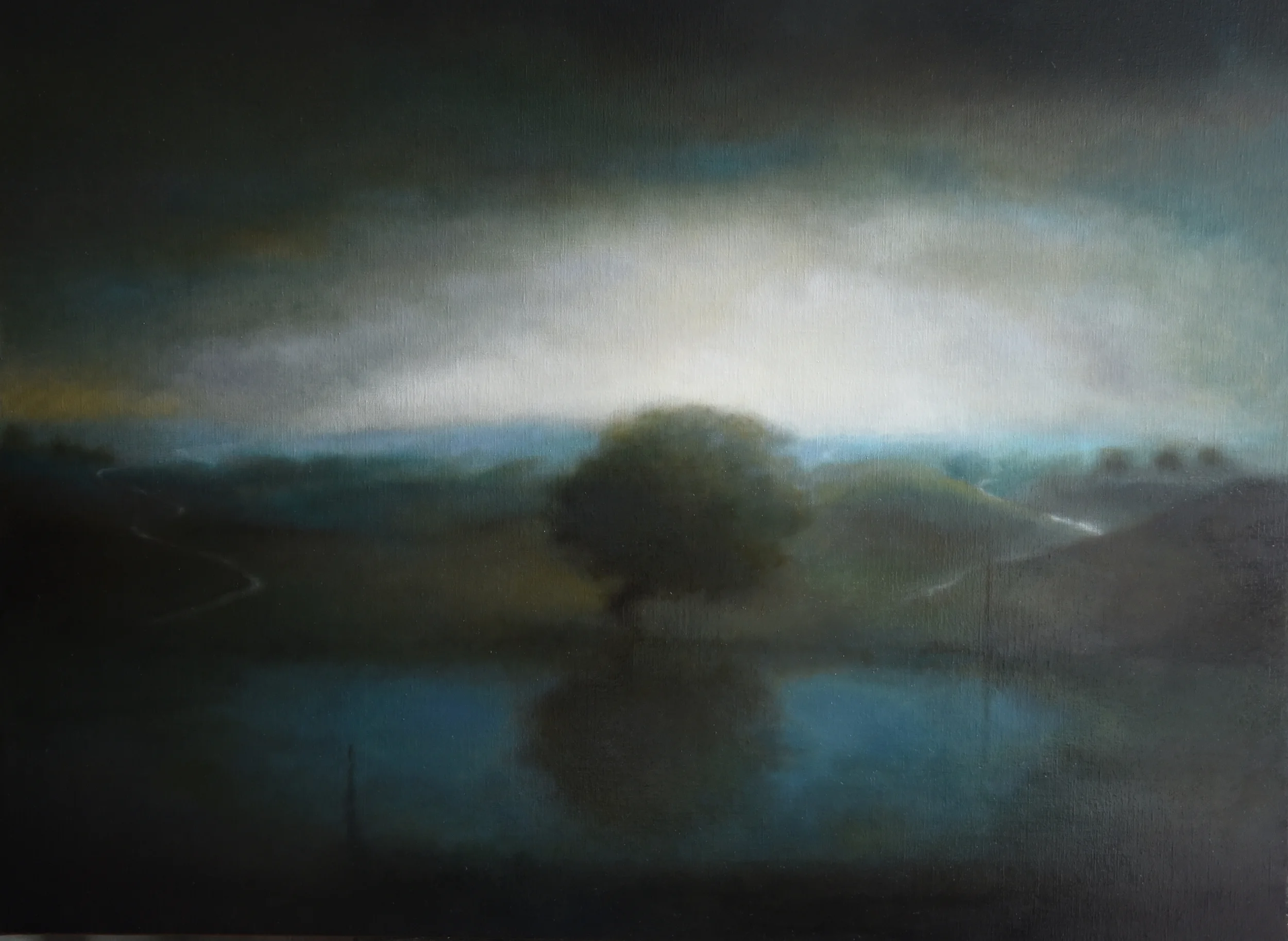 L’heure bleue (2017) huile sur toile 97 x 130 cm
