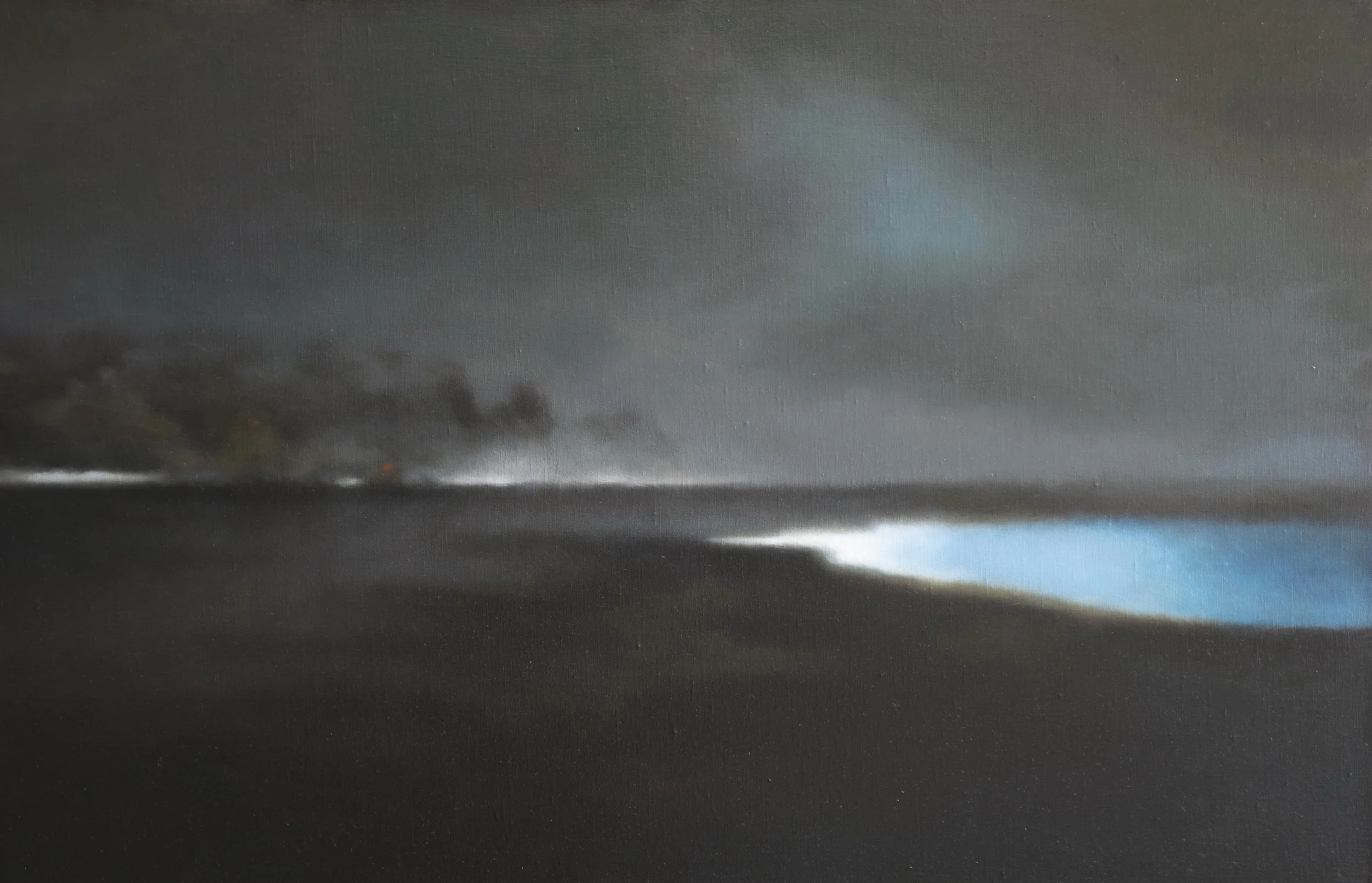 Nuit bleue (2017) huile sur toile 65 x 100 cm