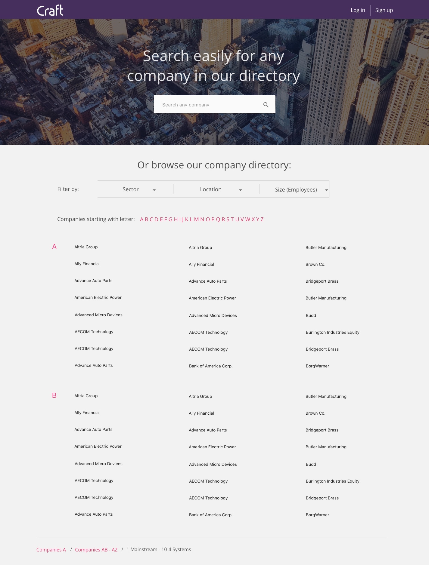 The brief here was to produce a clean and simple directory page, that made it easy to filter the search and receive immediate feedback.