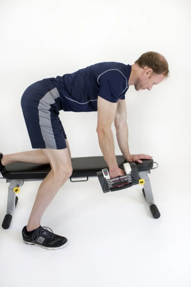 One-arm row: start position. 