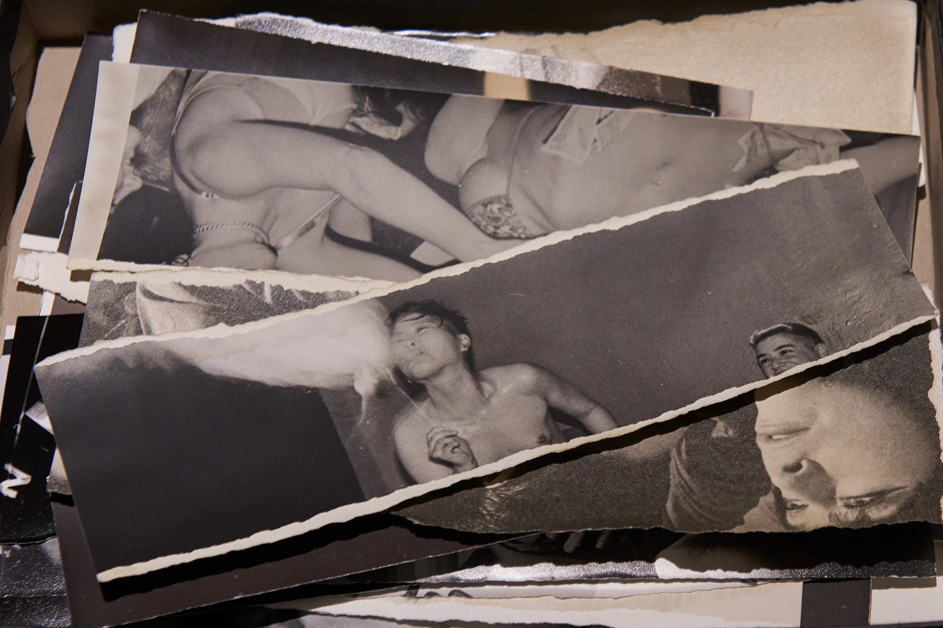 A photo of photographic print strips in a pile