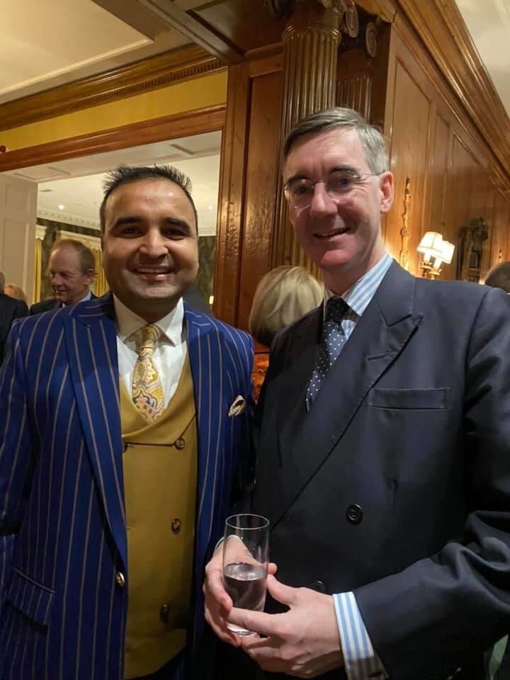 Tejinder Singh Sekhon with Jacob Rees-Mogg (Leader of the House of Commons of United Kingdom)