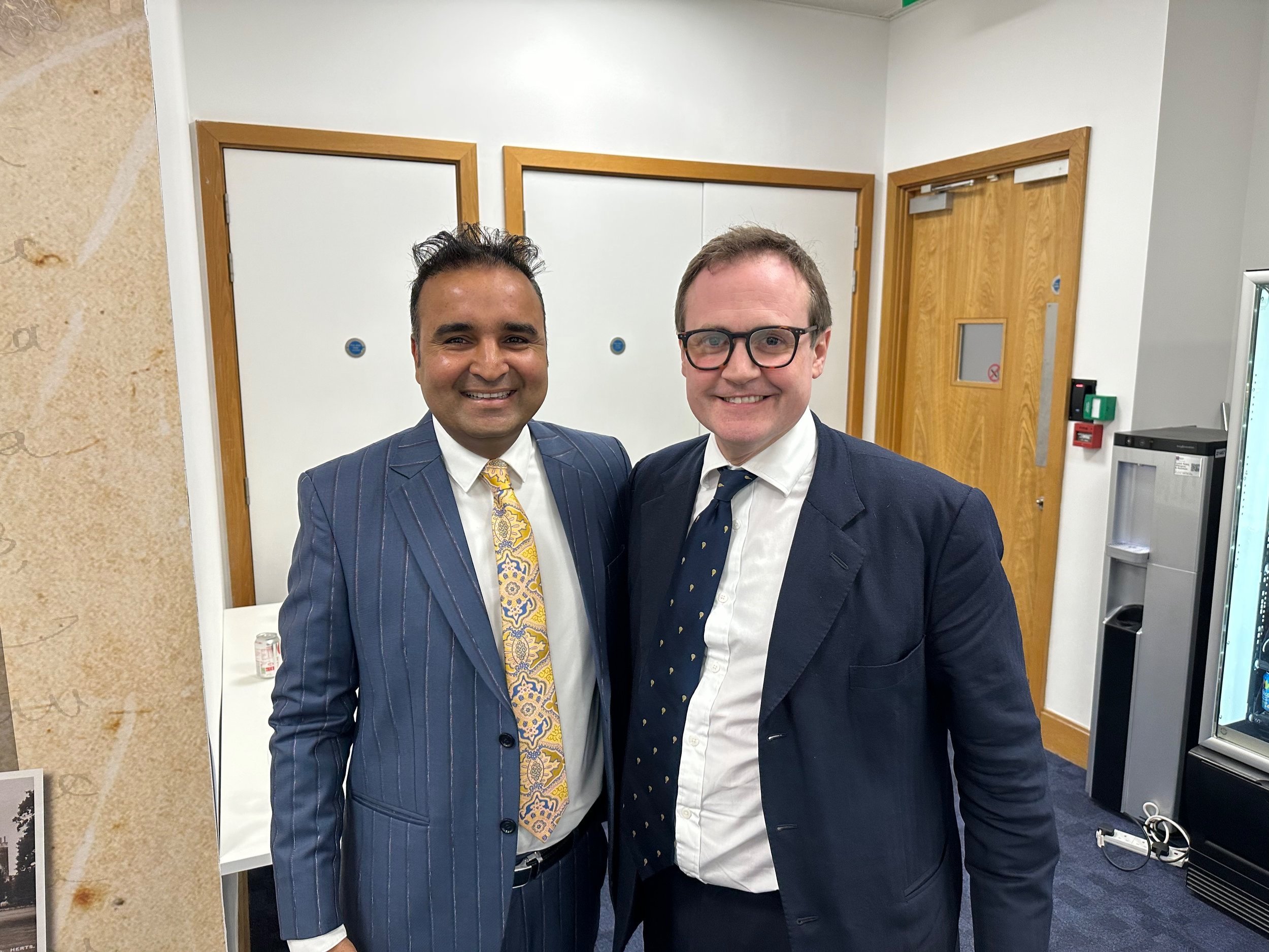 Tejinder Sekhon with UK Minister of State for Security Tom Tugendhat