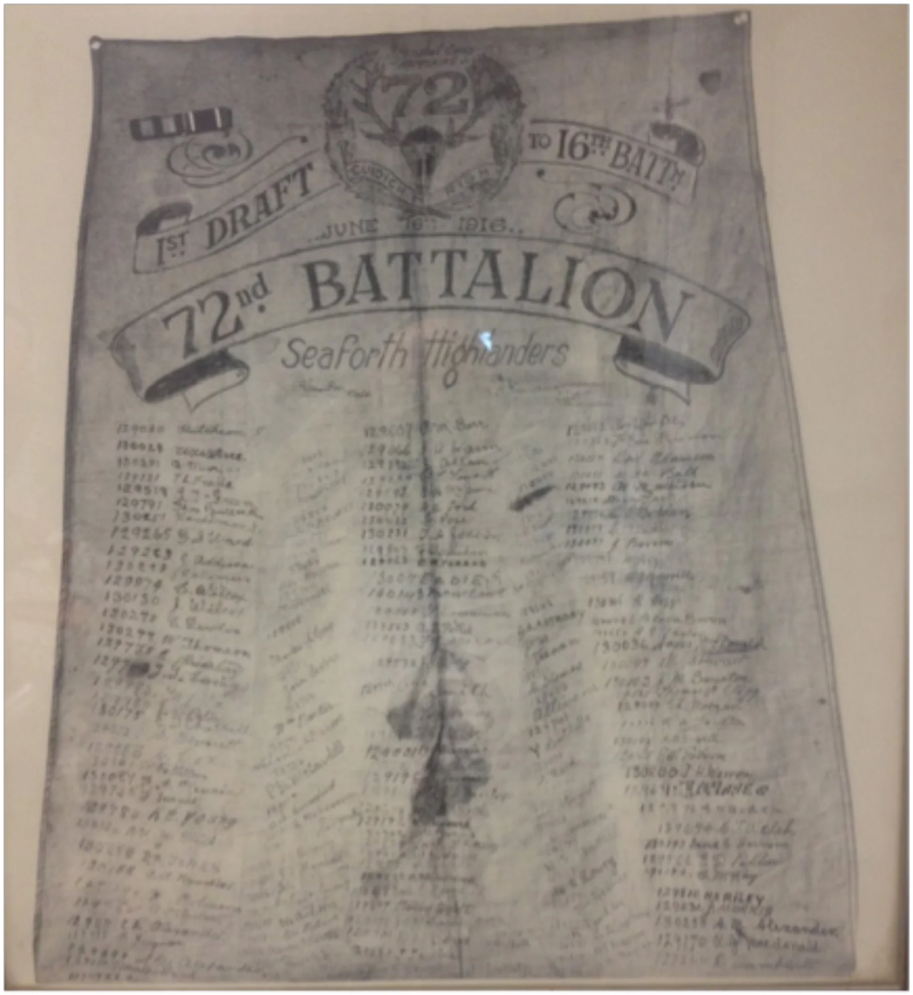 Kilt apron in the collection of the Seaforth Highlanders of Canada Regimental Museum