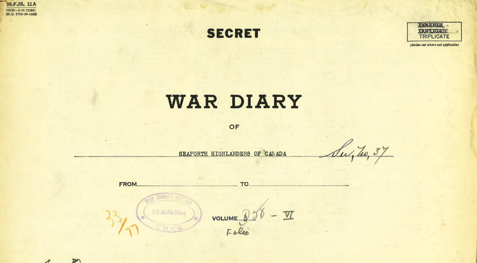 War Diary - January 1942