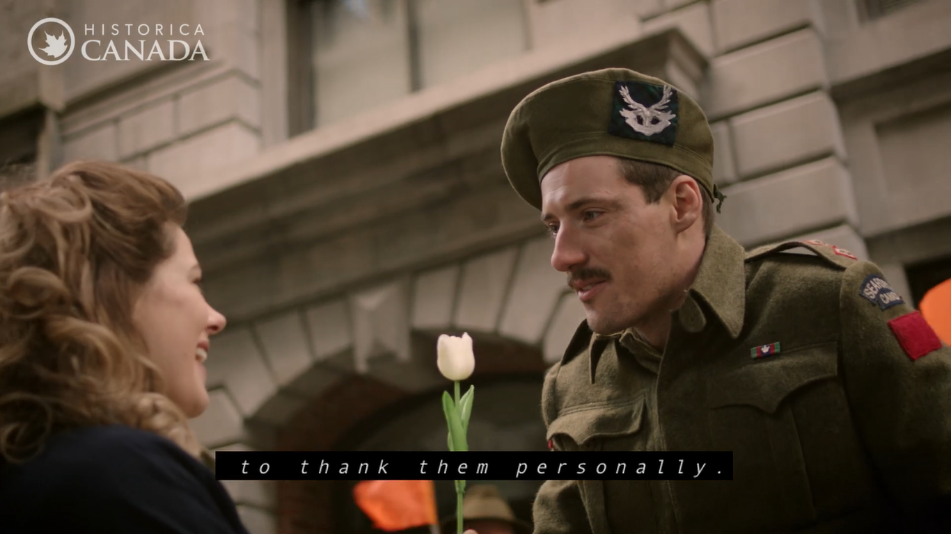 New Heritage Minute celebrates the lifelong love of Lt Wilf Gildersleeve and his wife Marguerite who met in liberated Amsterdam