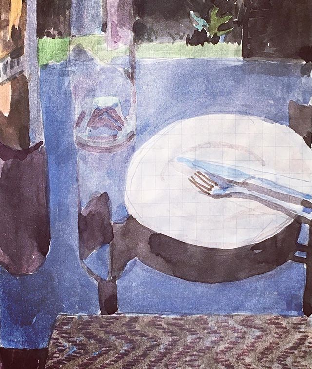 after lunch #watercolour #sketchbook #summer #holiday #hotandsunny #lunchtime