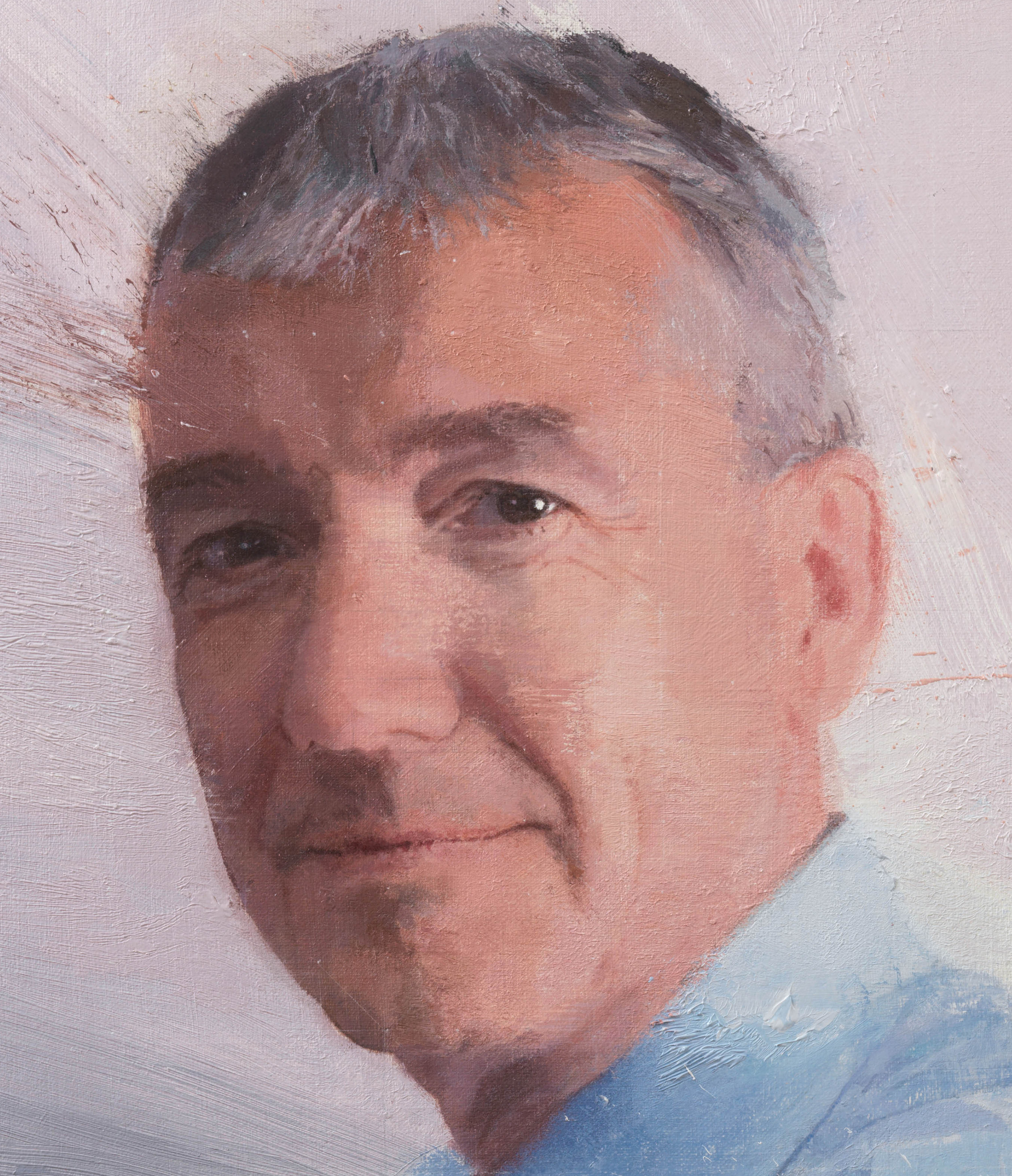 Detail of the final portrait of David Nish