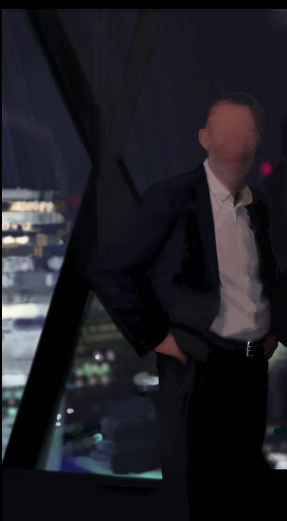 Second compositional study for Portrait of David Nish