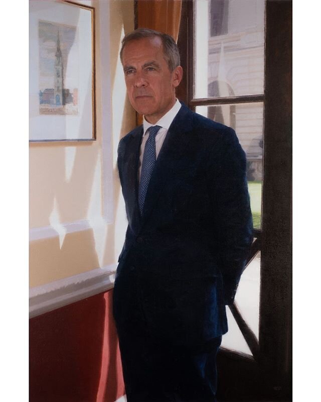 My painting of Governor Mark Carney was unveiled this week at the Bank of England at the end of his 7 year tenure #bankofengland #portrait #portrait commission #paintinglight #britishpainting #britishlight #fineart #artcommission #portraitartist #cen