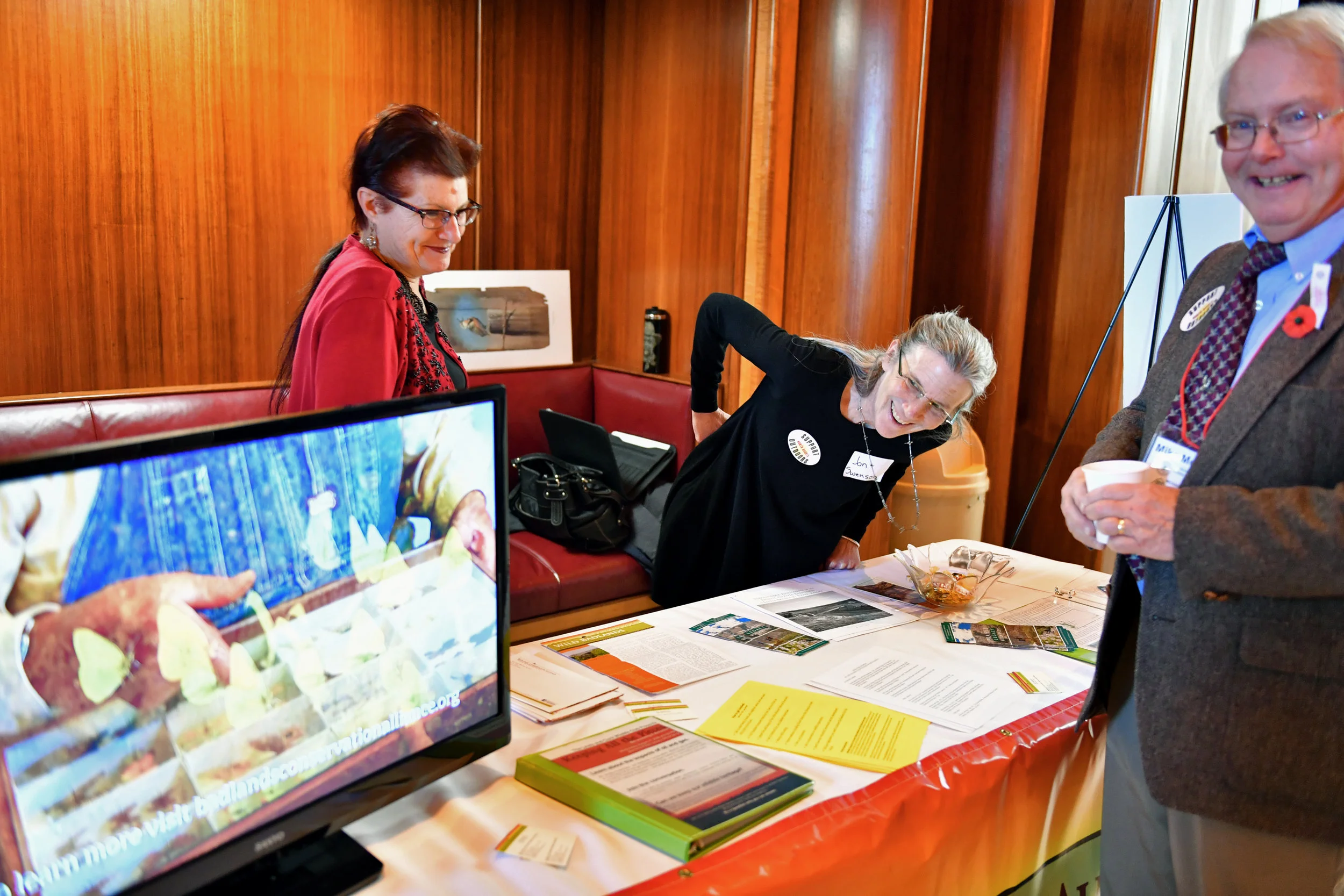 Legislative Day at the BCA Booth with Corinne Lee, Jan Swenson and Mike McEnroe. Photo courtesy of Mike LaLonde.