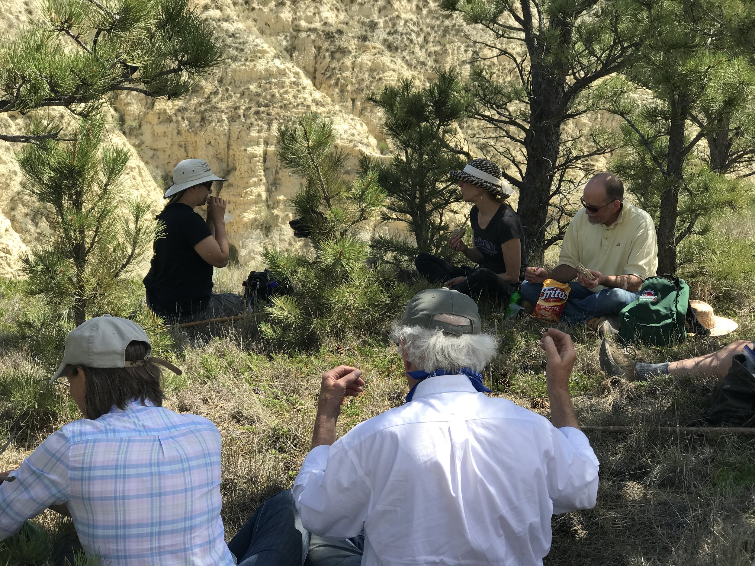 Lunch above Sand Creek.