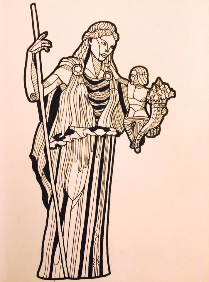 Zeus with his mother, Rhea