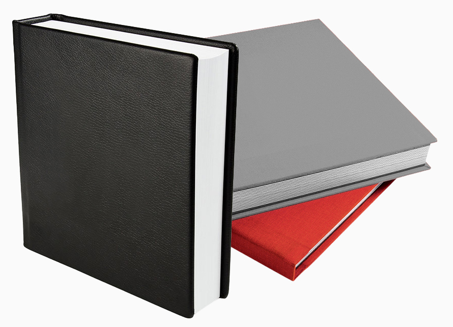 LEATHER OR LINEN COVERS. VARIOUS COLORS AVAILABLE.
