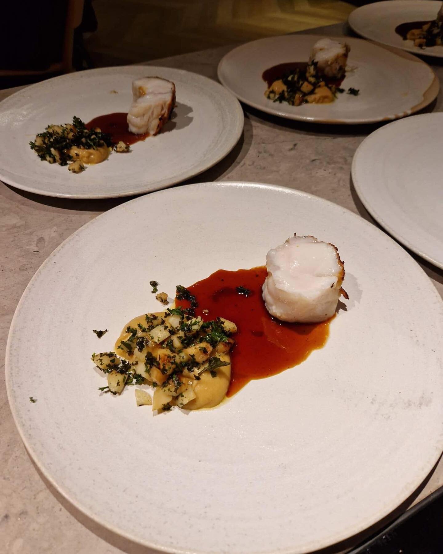 From a little private party few days ago - grilled monkfish, lamb broth with lemongrass &amp; parsnip.