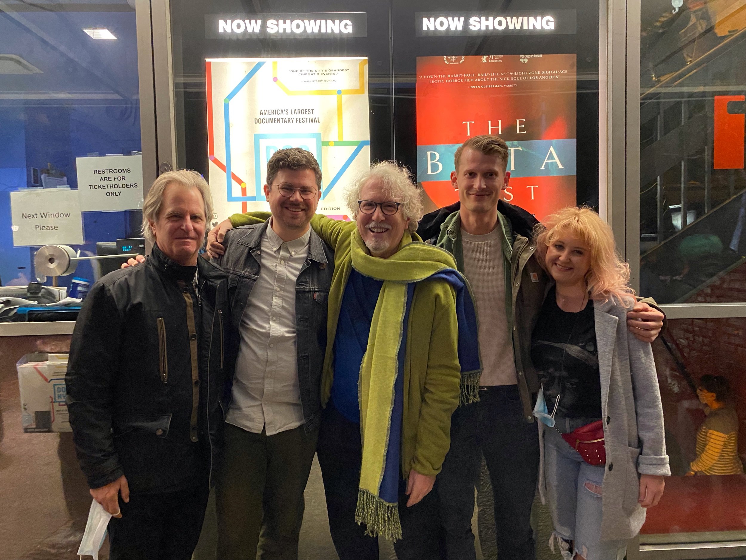  Lucas Groth with fellow SVA MFA SocDoc alumni and their former professor, award-winning filmmaker Michel Negroponte, after  The Bengali  at DOC NYC 