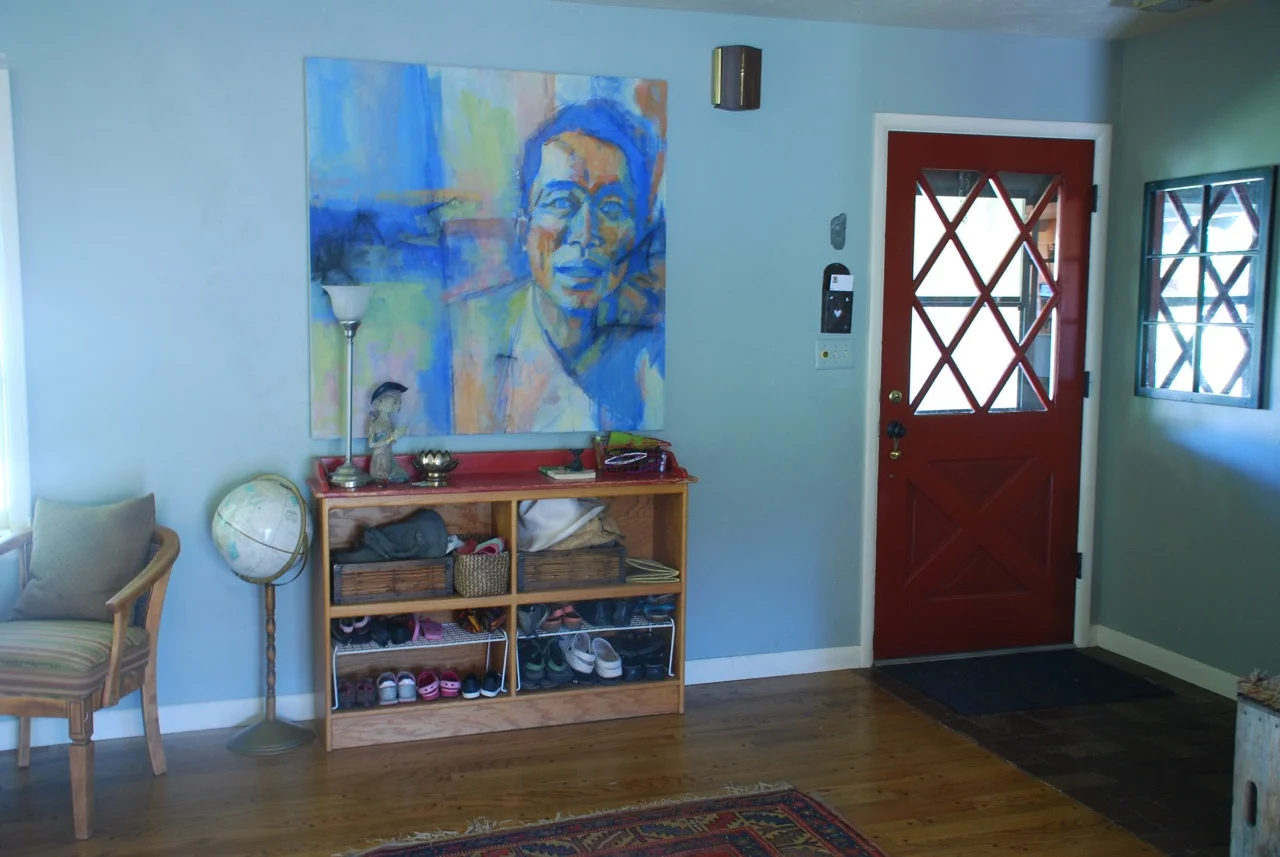 Entrance after is more spacious & open, with ONE solid focal point rather than many.