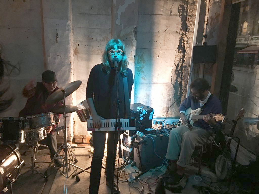 POWERDOVE: Annie Lewandowski, Thomas Bonvalet and Chad Popple perform songs from their 2017 album War Shapes as part of the Autumn 2017 Muckle Mouth Concert Series
