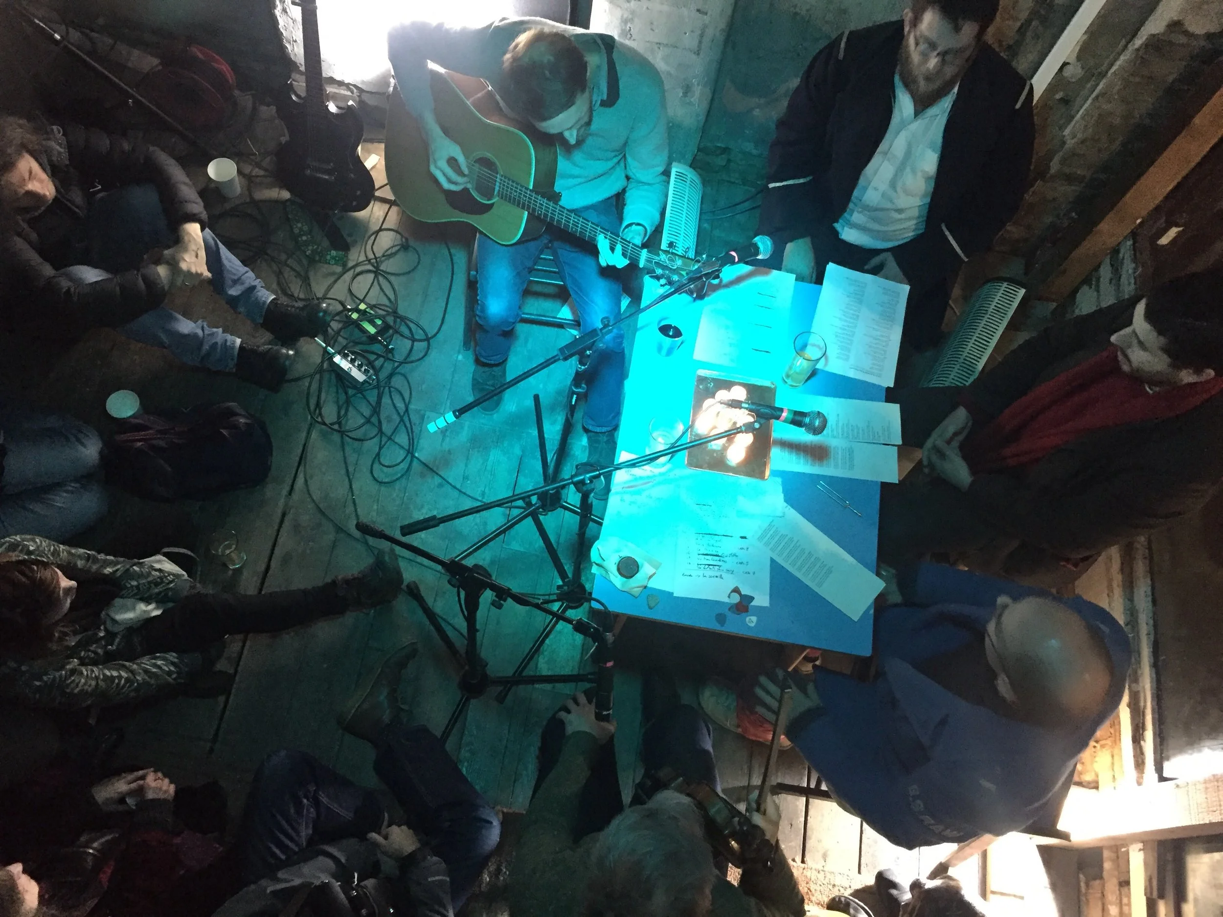 Alasdair Roberts, Neil McDermott and french three part harmony group Tartine De Clous two night residency at the Dentist in December 2018