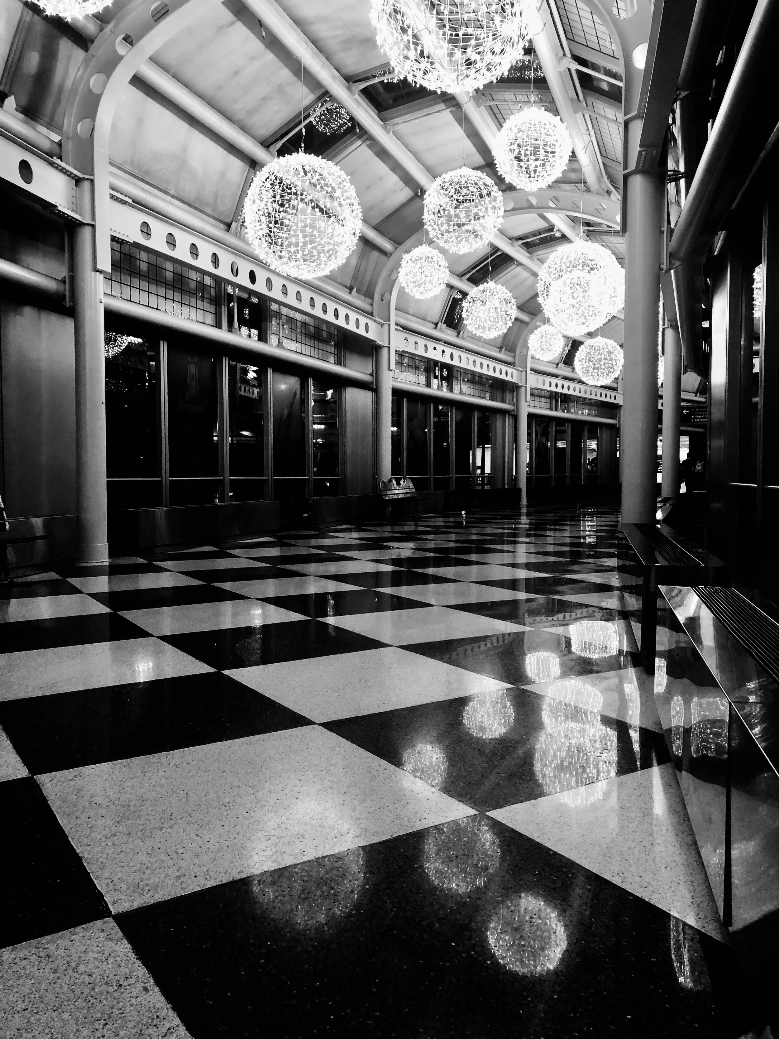 Nearly empty Chicago Terminal New Years Eve 2018.
