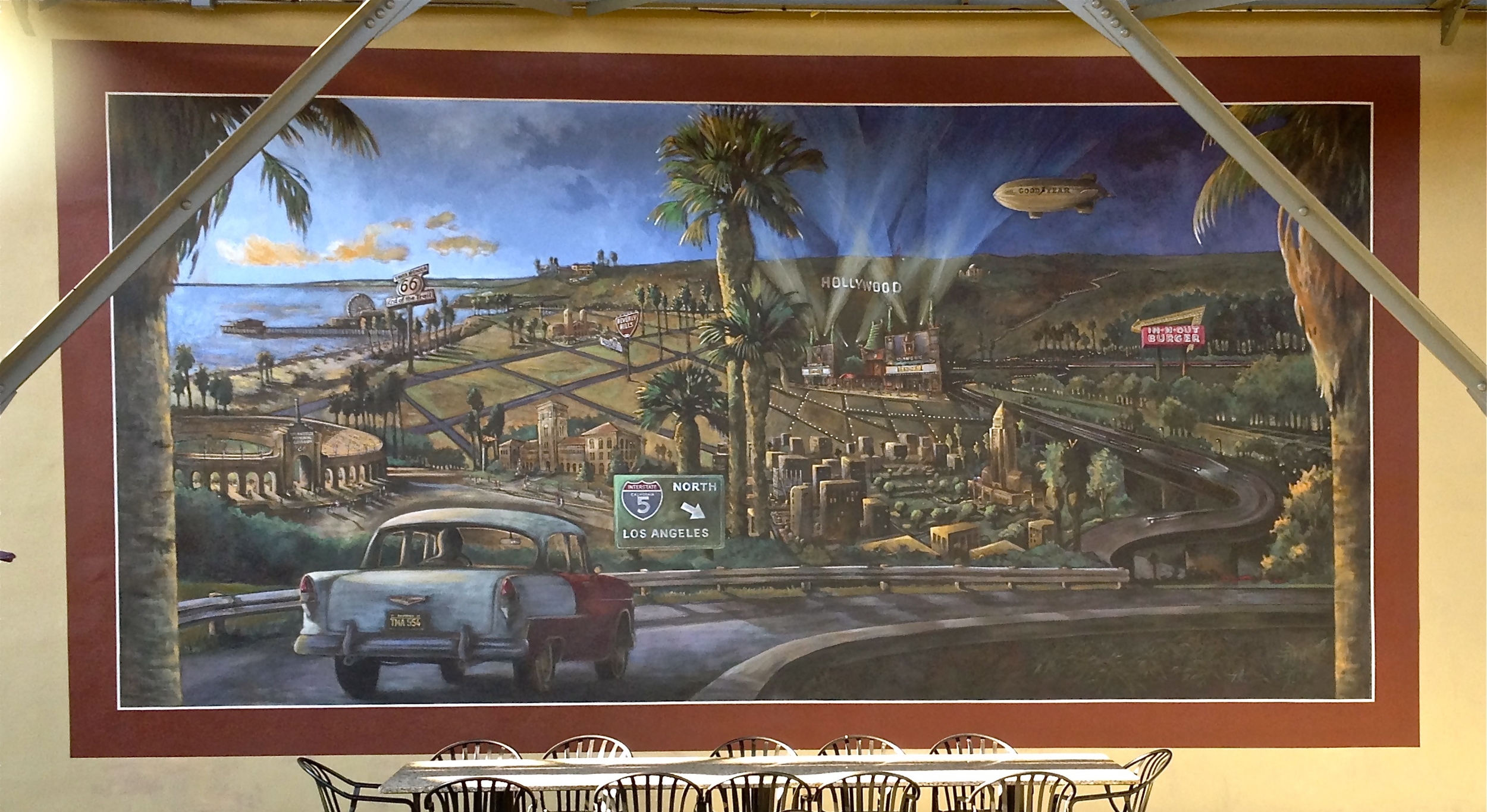 Vintage LA Mural Citadel Outlets Food Court