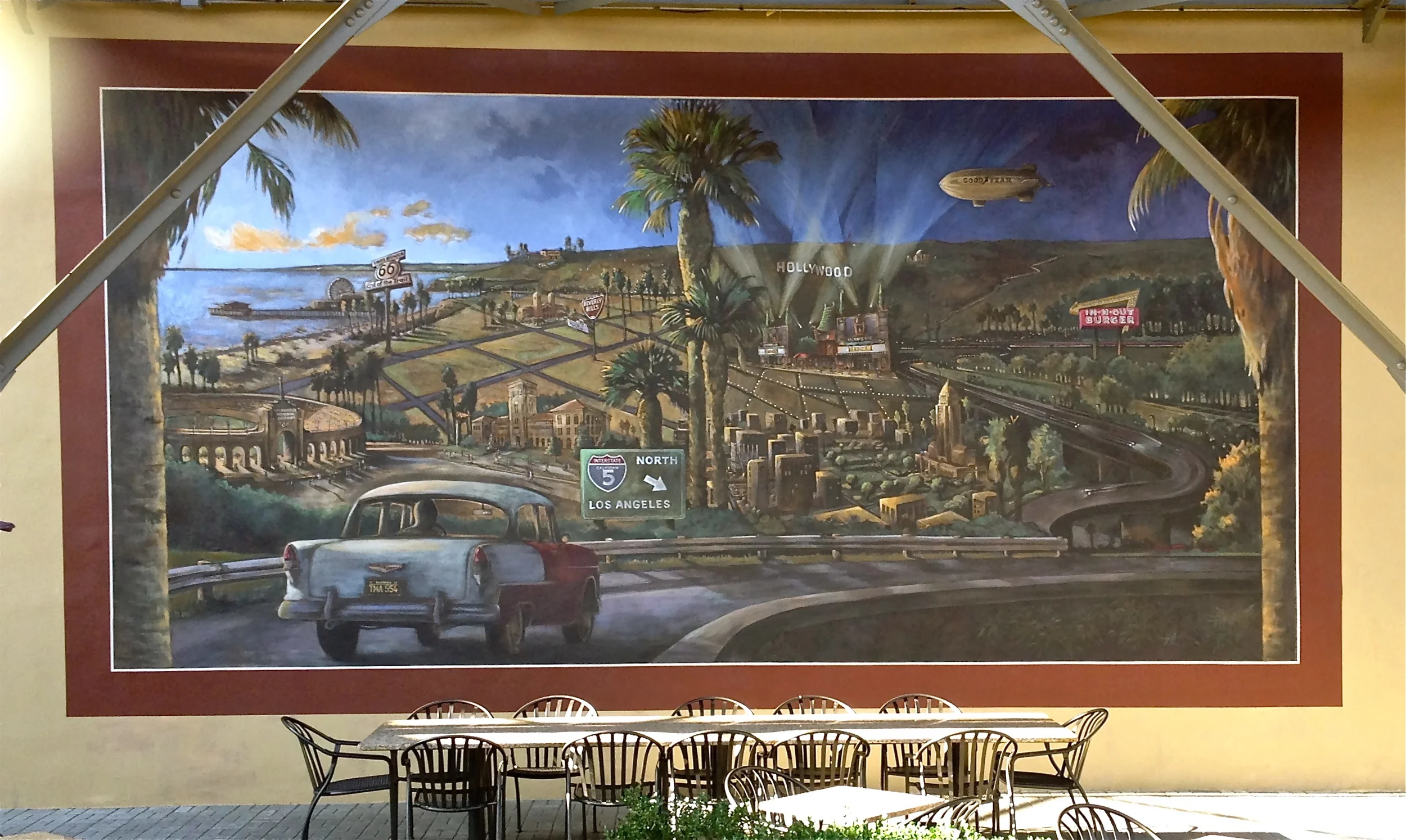 Vintage LA Mural Citadel Outlets Food Court