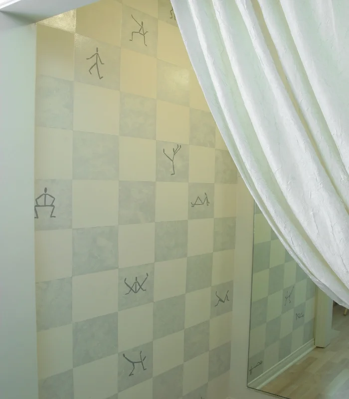 Posing Figures on Textured Checkerboard