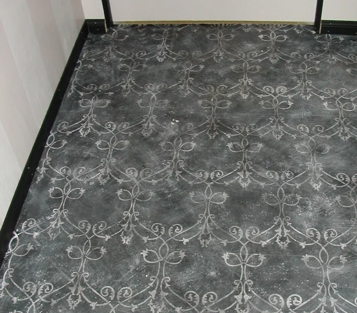 Distressed Stenciled Floor